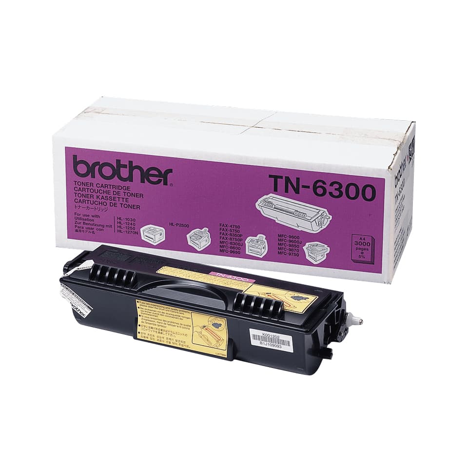 Brother TN6300 - Alto Rendimento - preto - original - cartucho de toner - para Brother DCP-1200, HL-1230, 1240, 1250, 1270, 1430, 1440, 1450, 1470, P2500, MFC-8600, 9600