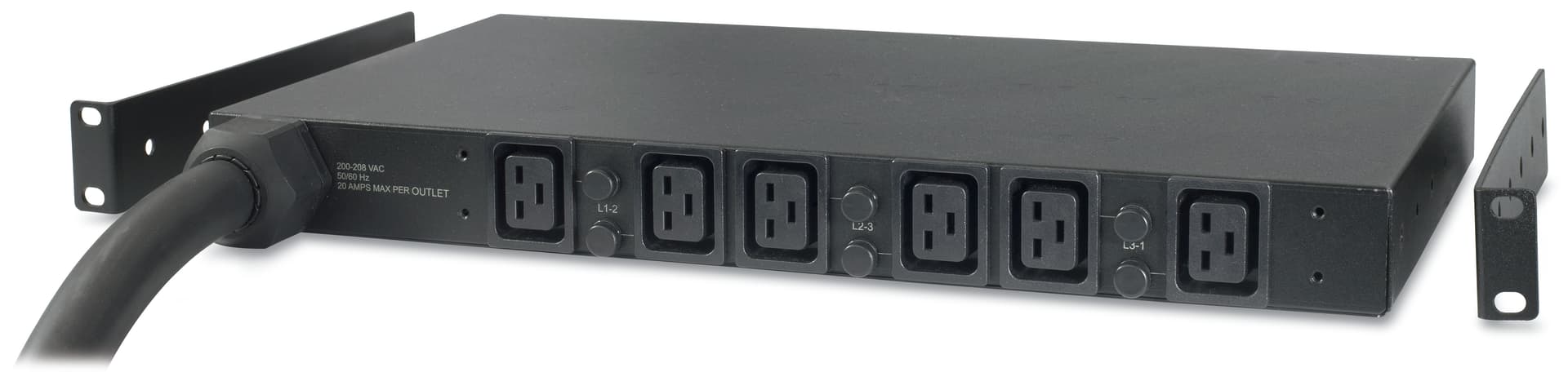 APC Basic Rack PDU - Unidade de distribuição de potência (montável em bastidor) - AC 400 V - 22 kW - 3 fases - entrada: IEC 60309 - conectores de saída: 6 (IEC 60320 C19) - 2.44 m cabo - preto - para P/N: SCL500RM1U, SCL500RMI1U, SMTL1000RM2UCNC, SMX