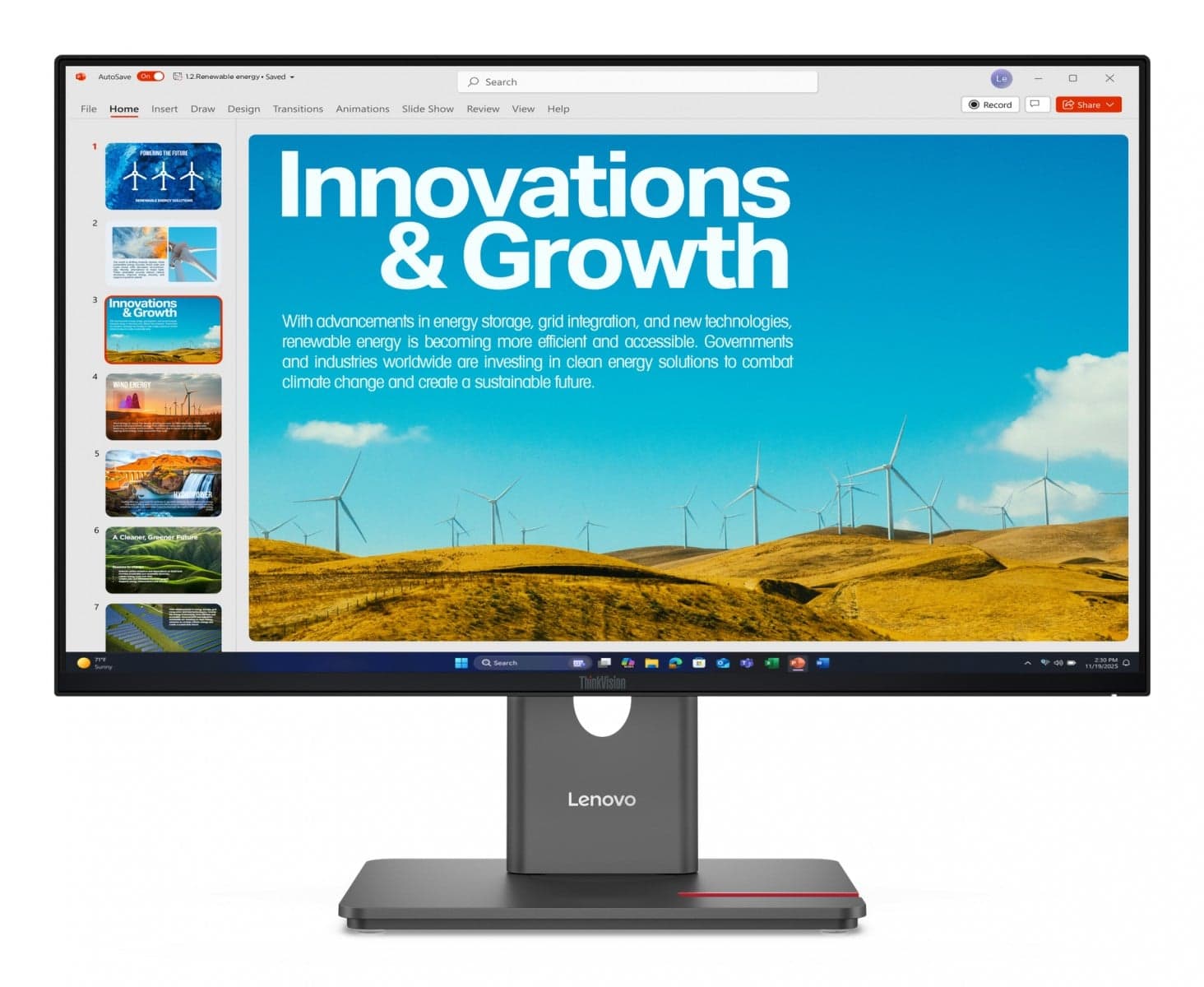 Lenovo ThinkVision P24QD-40 Monitor, 60,5 cm (23.8"), 2560 x 1440 pixels