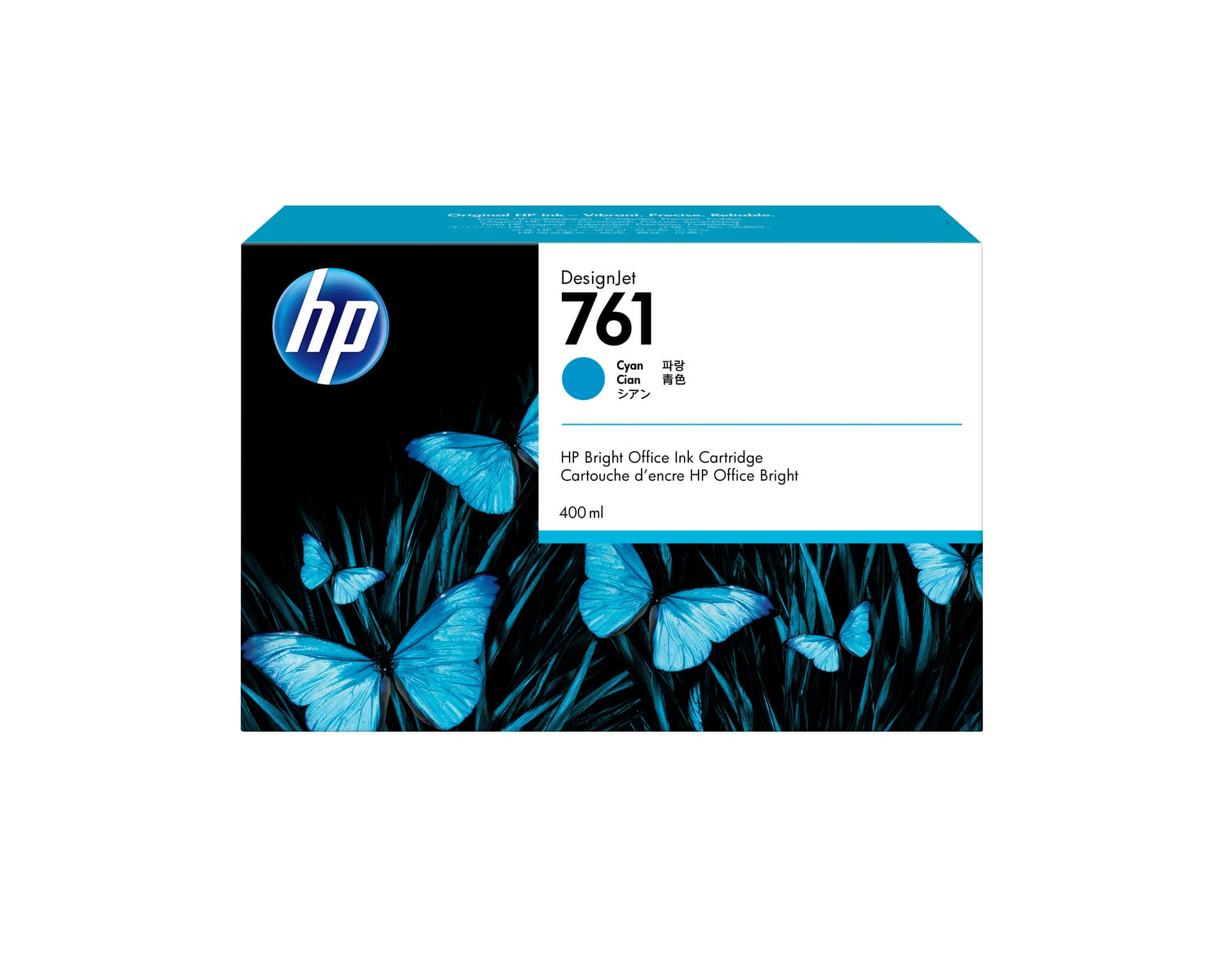 HP 761 - 400 ml - azul cyan - original - DesignJet - tinteiro - para DesignJet T7100, T7200, T7200 Production Printer