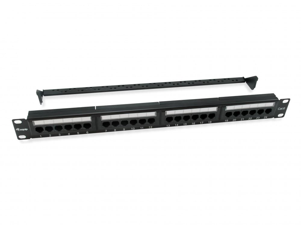 EQUIP PATCH PANEL 19" CAT6 UTP 24PORT 1U PRETO BASIC