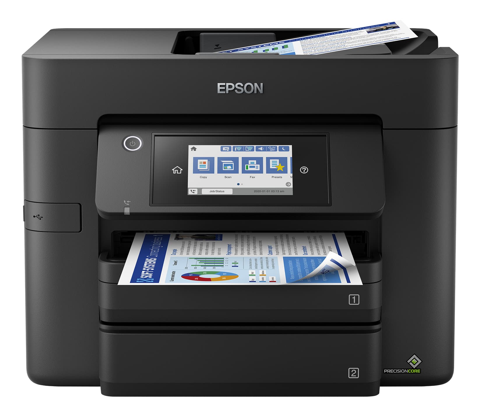 Epson WorkForce Pro WF-4830DTWF - Impressora multi-funções - a cores - jacto de tinta - A4/Legal (media) - até 25 ppm (impressão) - 500 folhas - USB 2.0, LAN, Wi-Fi(n), host USB, NFC