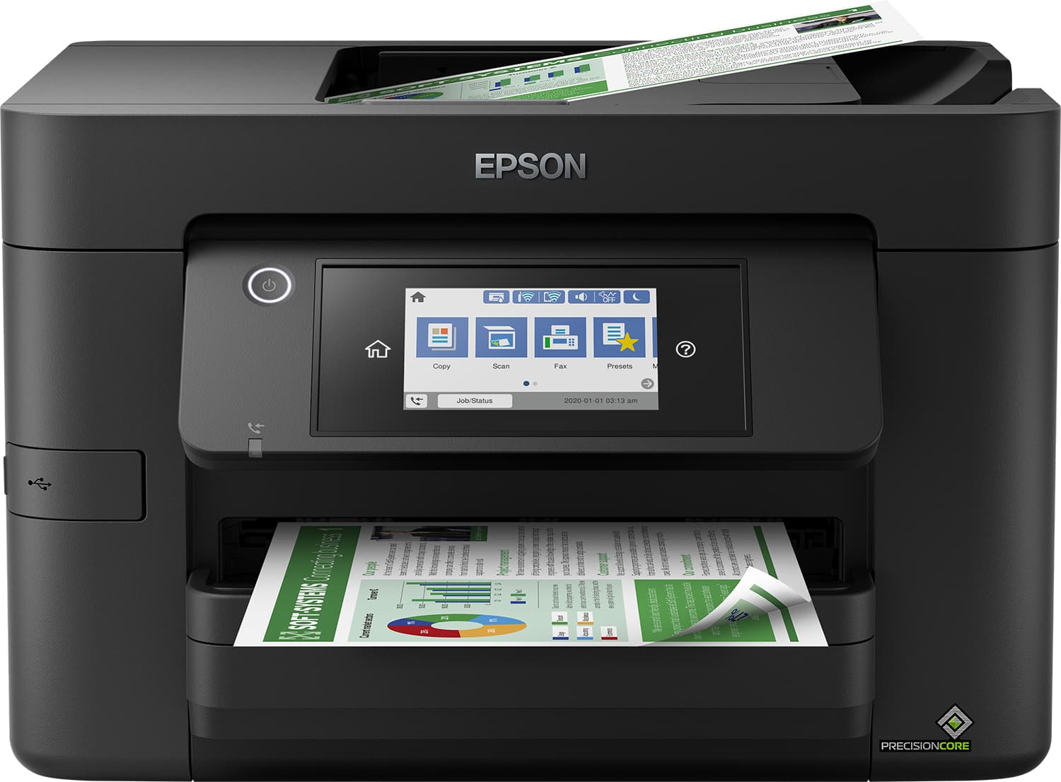 Epson WorkForce Pro WF-4820DWF - Impressora multi-funções - a cores - jacto de tinta - A4 (210 x 297 mm) (original) - A4/Legal (media) - até 25 ppm (impressão) - 250 folhas - 33.6 Kbps - USB 2.0, LAN, Wi-Fi(n), host USB