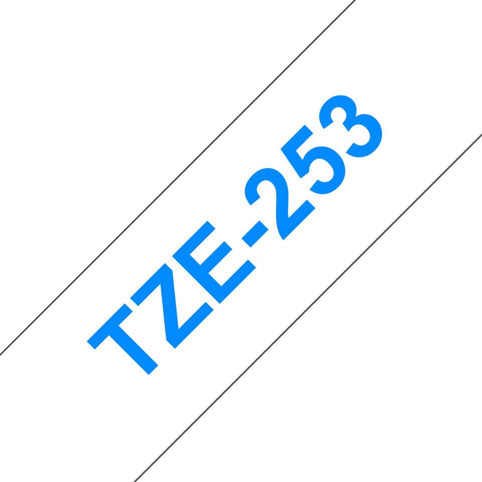 Brother TZe-253 - Azul em branco - Rolo (2,4 cm x 8 m) 1 cassete(s) fita laminada - para Brother PT-D600, P750, P950, P-Touch PT-3600, D800, E550, H500, P-Touch Cube Pro PT-P910