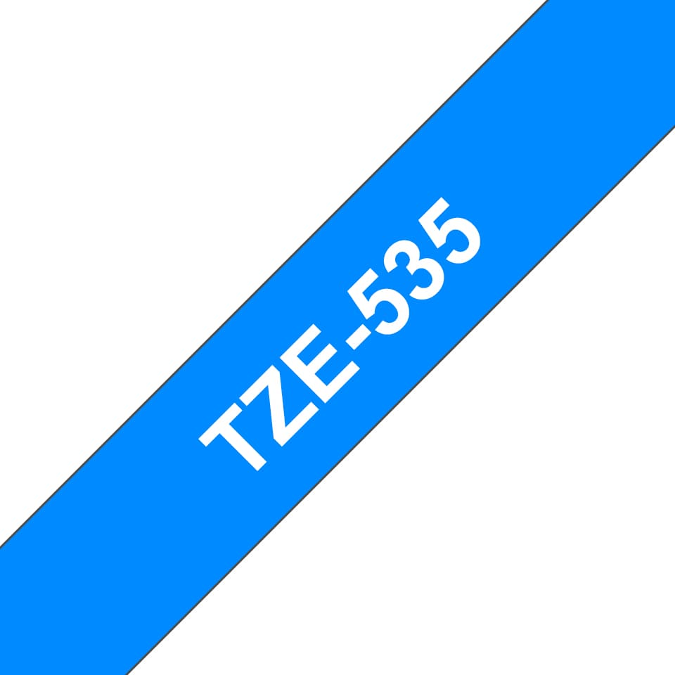 Brother TZe-535 - Branco em azul - Rolo (1,2 cm x 8 m) 1 cassete(s) fita laminada - para Brother PT-D210, D600, H110, P-Touch PT-1005, D450, D800, P300, P-Touch Cube Pro PT-P910