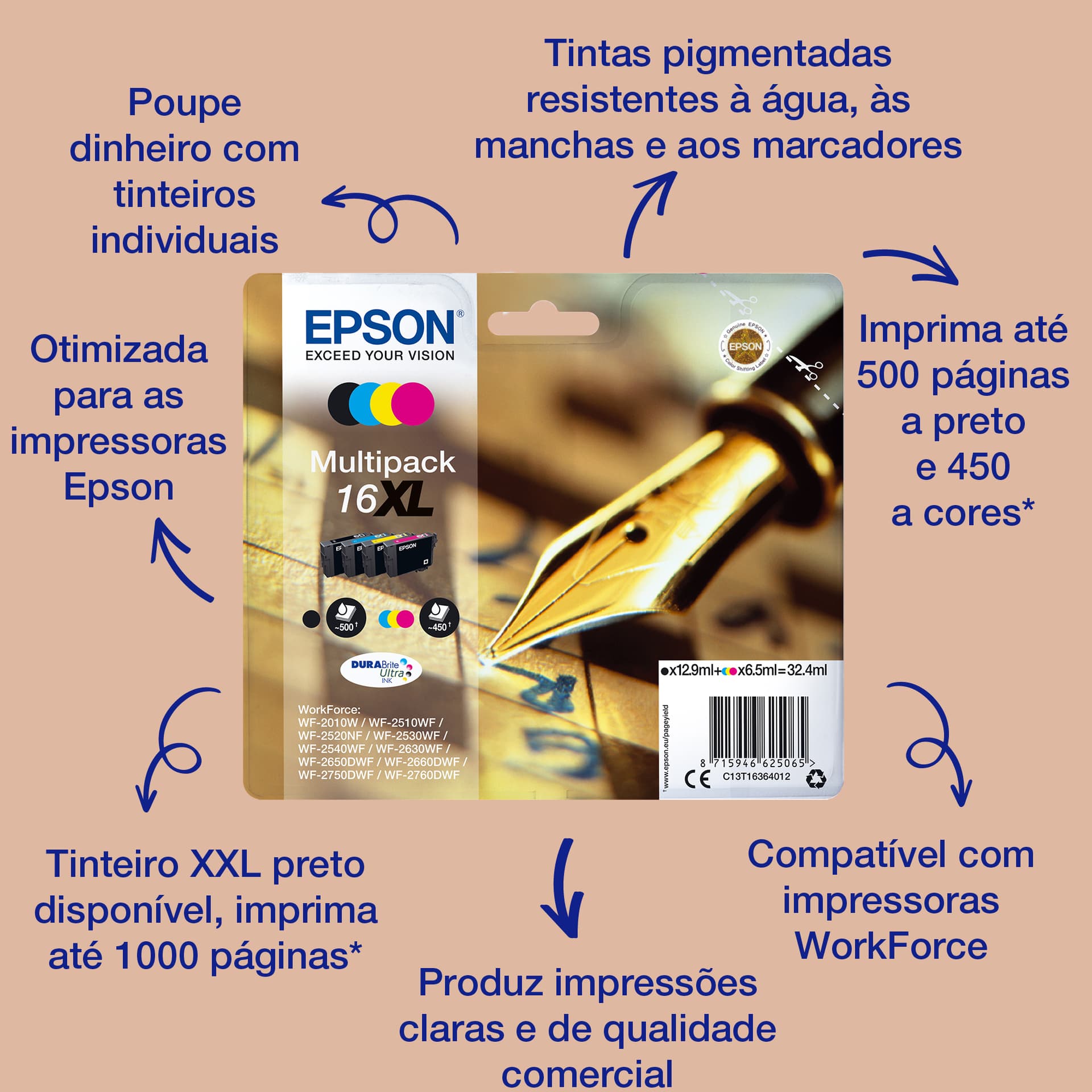 EPSON TINTEIRO MAGENTA 16 DURABRITE ULTRA I