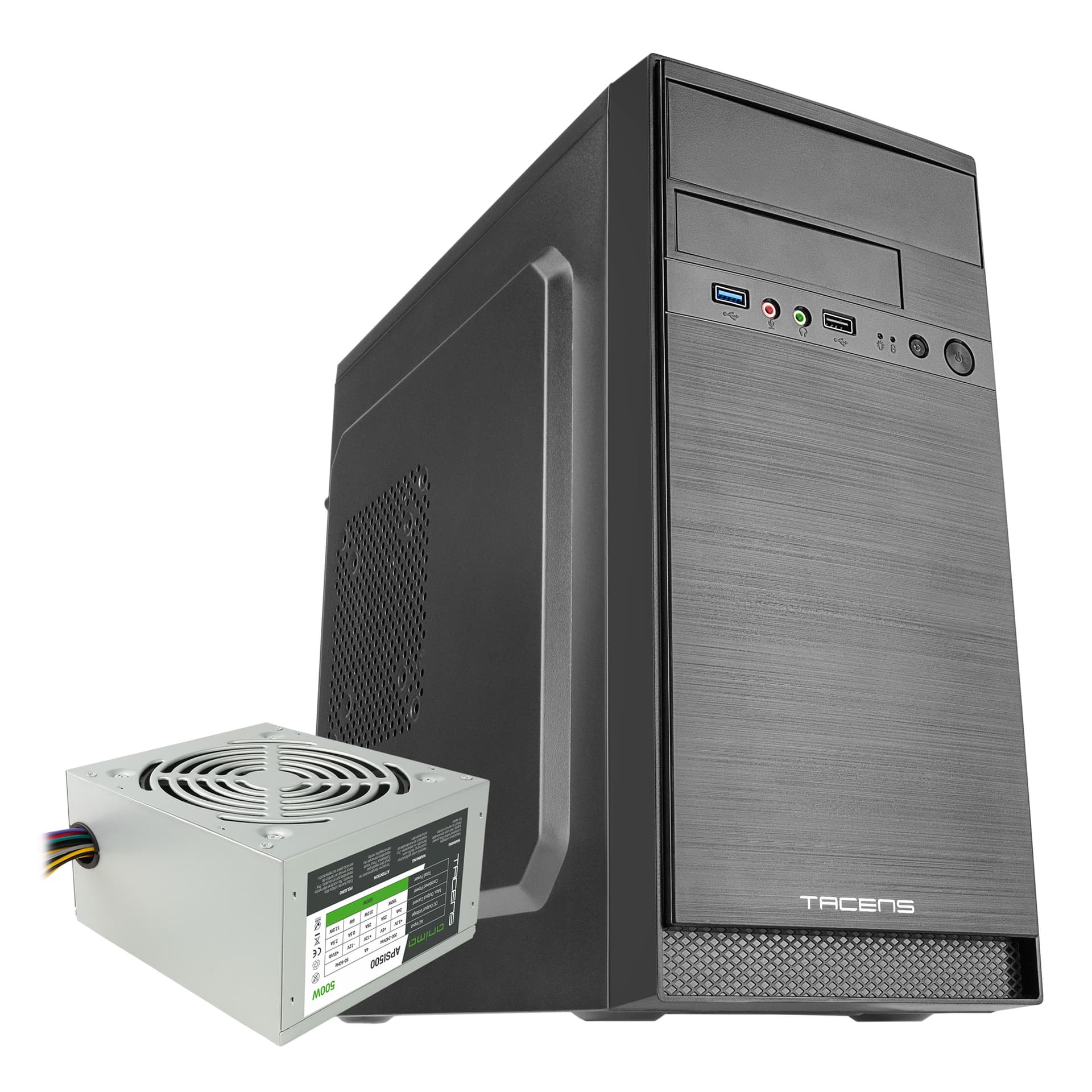 TACENS ANIMA CAIXA MATX AC4500 BRUSHED ALUM BLACK 500W