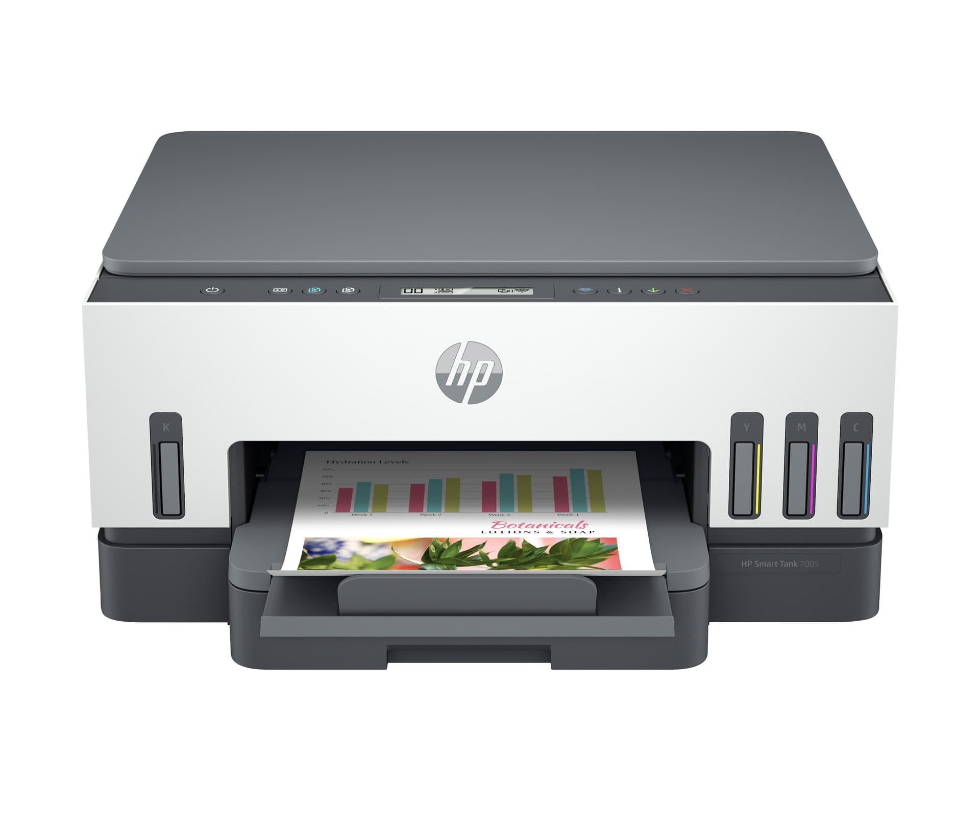 HP Smart Tank 7005 All-in-One - Impressora multi-funções - a cores - jacto de tinta - recarregável - Letter A (216 x 279 mm)/A4 (210 x 297 mm) (original) - A4/Legal (media) - até 15 ppm (impressão) - 250 folhas - USB 2.0, Wi-Fi(ac), Bluetooth
