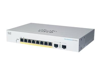 Cisco Business 220 Series CBS220-8FP-E-2G - Interruptor - inteligente - 8 x 10/100/1000 (PoE+) + 2 x Gigabit SFP (ligação ascendente) - montável em trilho - PoE+ (130 W)