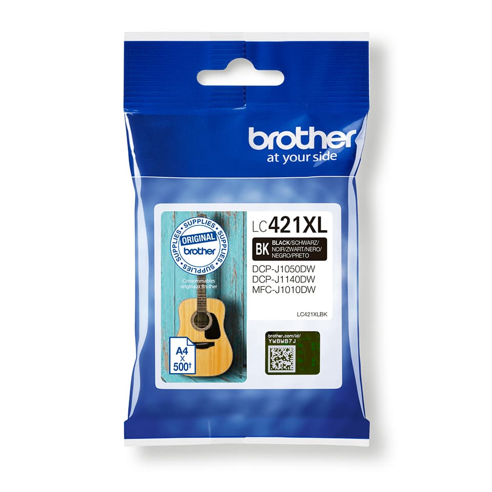 Brother LC421XLBK - Alto Rendimento - preto - original - tinteiro - para Brother DCP-J1140DW, DCP-J1800DW, MFC-J1010DW, MFC-J1012DW