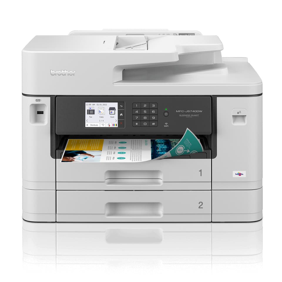 Brother MFC-J5740DW - Impressora multi-funções - a cores - jacto de tinta - A3 (media) - até 25 ppm (cópia) - até 28 ppm (impressão) - 600 folhas - 33.6 Kbps - USB 2.0, LAN, Wi-Fi(n), host USB
