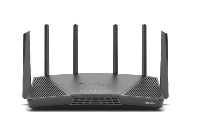 Synology RT6600AX - Roteador sem fio switch de 4 portas - 1GbE, 2.5GbE - Portas WAN: 2 - Wi-Fi 6 - Tri-Band