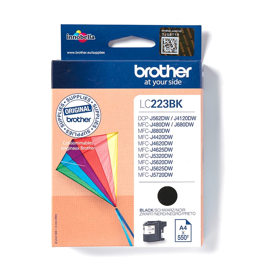 Brother LC223BK - Preto - original - tinteiro - para Brother DCP-J4120DW, DCP-J562DW, MFC-J4420DW, MFC-J4625DW, MFC-J5320DW, MFC-J5625DW
