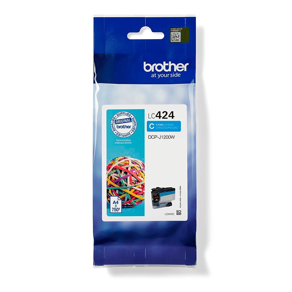 Brother LC424C - Azul cyan - original - tinteiro - para Brother DCP-J1200W