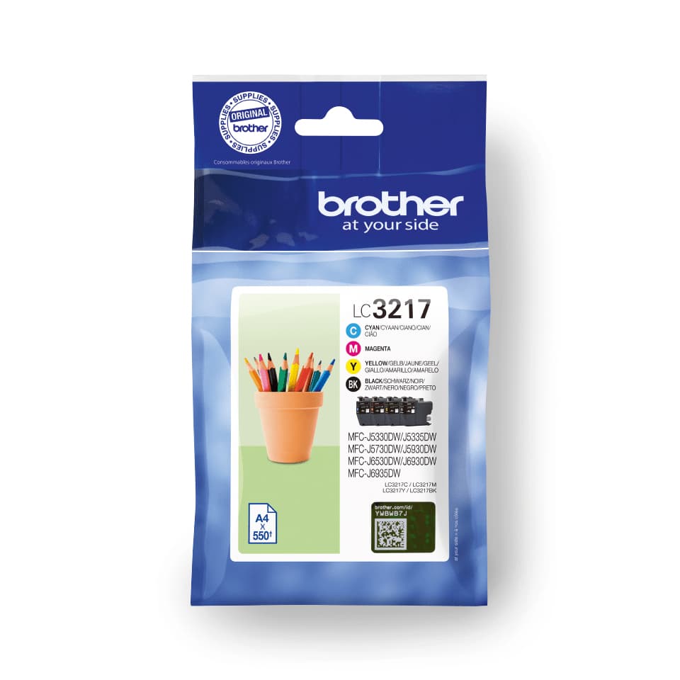 Brother LC3217 Value Pack - Pack de 4 - preto, amarelo, azul cyan, magenta - original - tinteiro - para Brother MFC-J5730DW, MFC-J5930DW, MFC-J6935DW