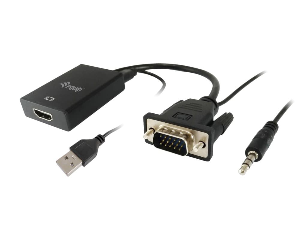 EQUIP ADAPTADOR VGA HDMI M/F C/AUDIO PRETO