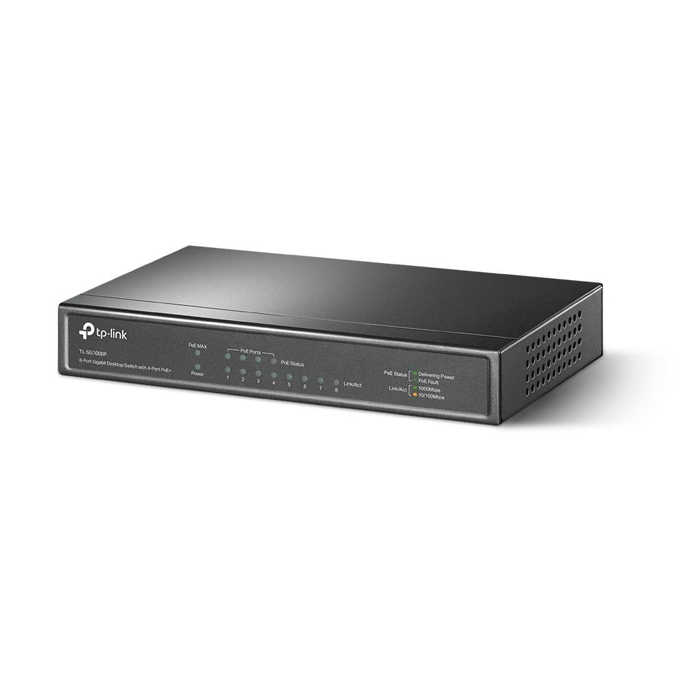 TP-LINK 8 PORT GIGABIT POE SWITCH 8 GIGABIT RJ45 PORT 802.3AF 55W 4XPOE