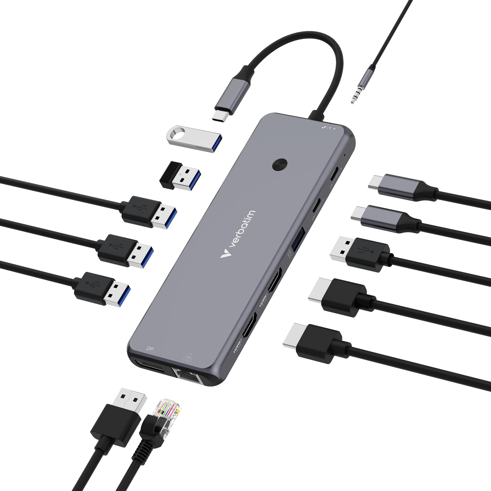 VERBATIM DOCK 8K USB-C 2xHDMI 1xDP 1xRJ45 4xUSB3.2 2xUSB2 2xUSB-C PD85W