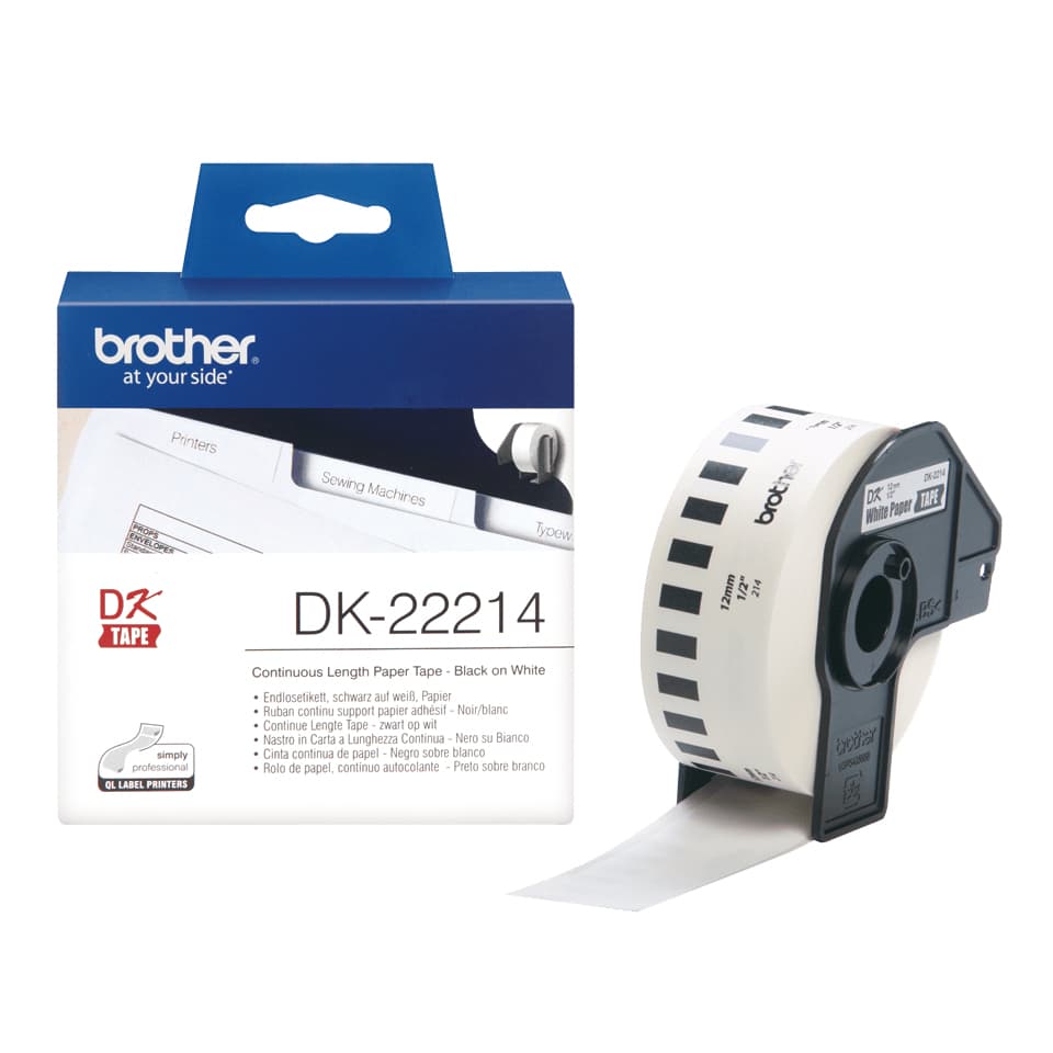 BROTHER DK22214 Brother szalagcimke 12mm, feher