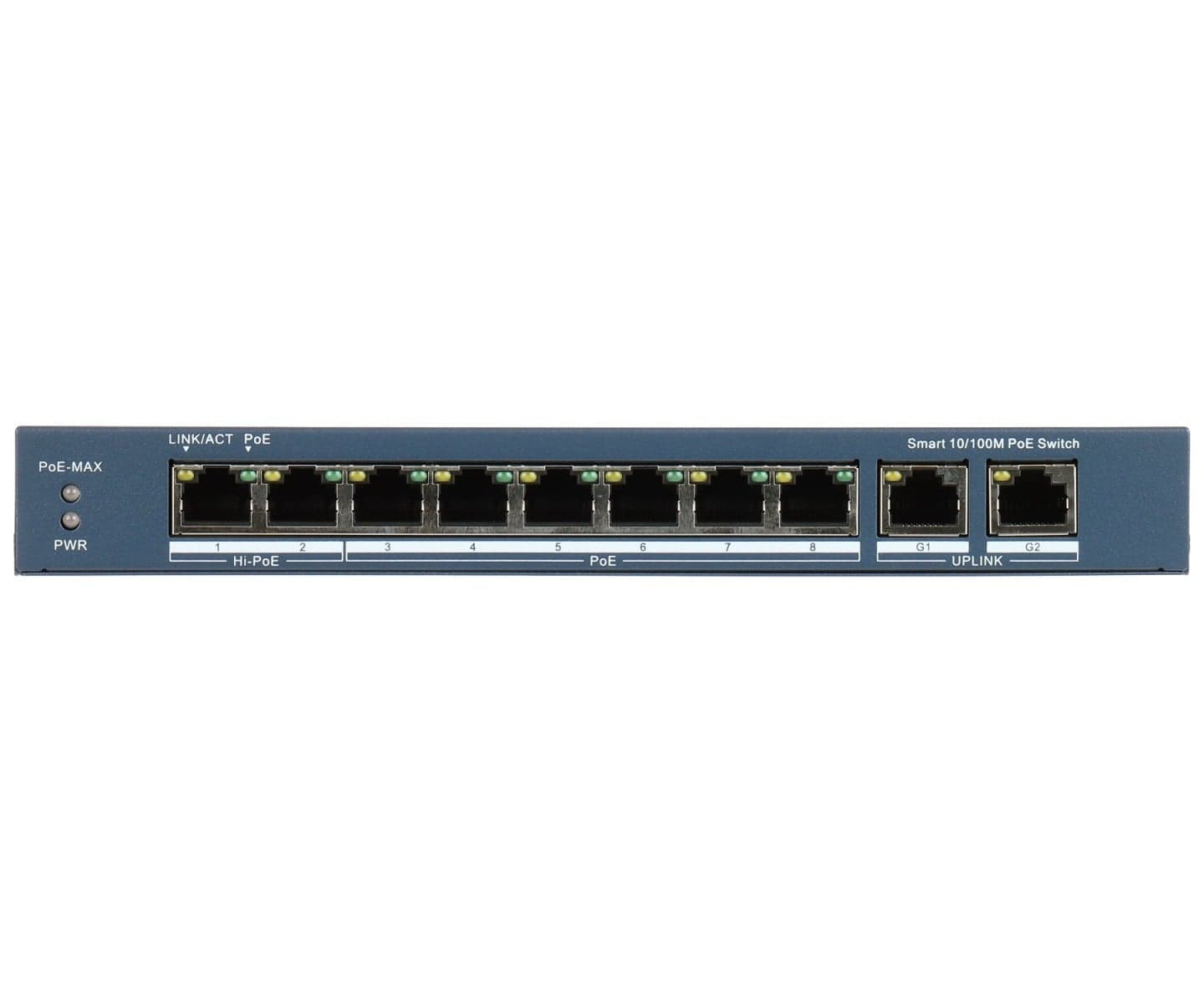 Hikvision DS-3E1310HP-EI(B) switch de rede Gerido Fast Ethernet (10/100) Power over Ethernet (PoE) Cinzento
