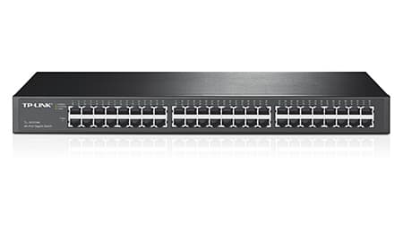 TP-LINK 48-port Gigabit Switch 48 10/100/1000M RJ45 ports 1U 19-inch rack-mountable steel case