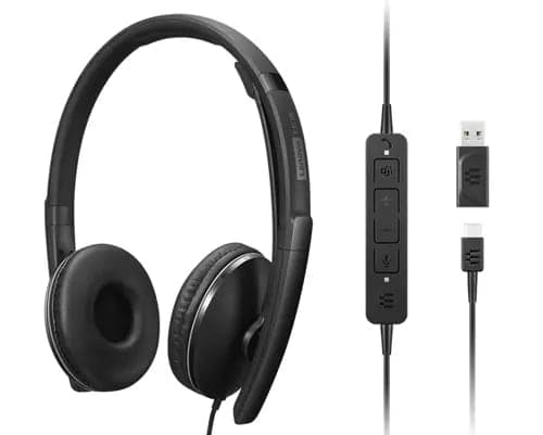 Lenovo Gen 2 - Auscultadores - no ouvido - com cabo - USB-C - preto - Certificado para Microsoft Teams