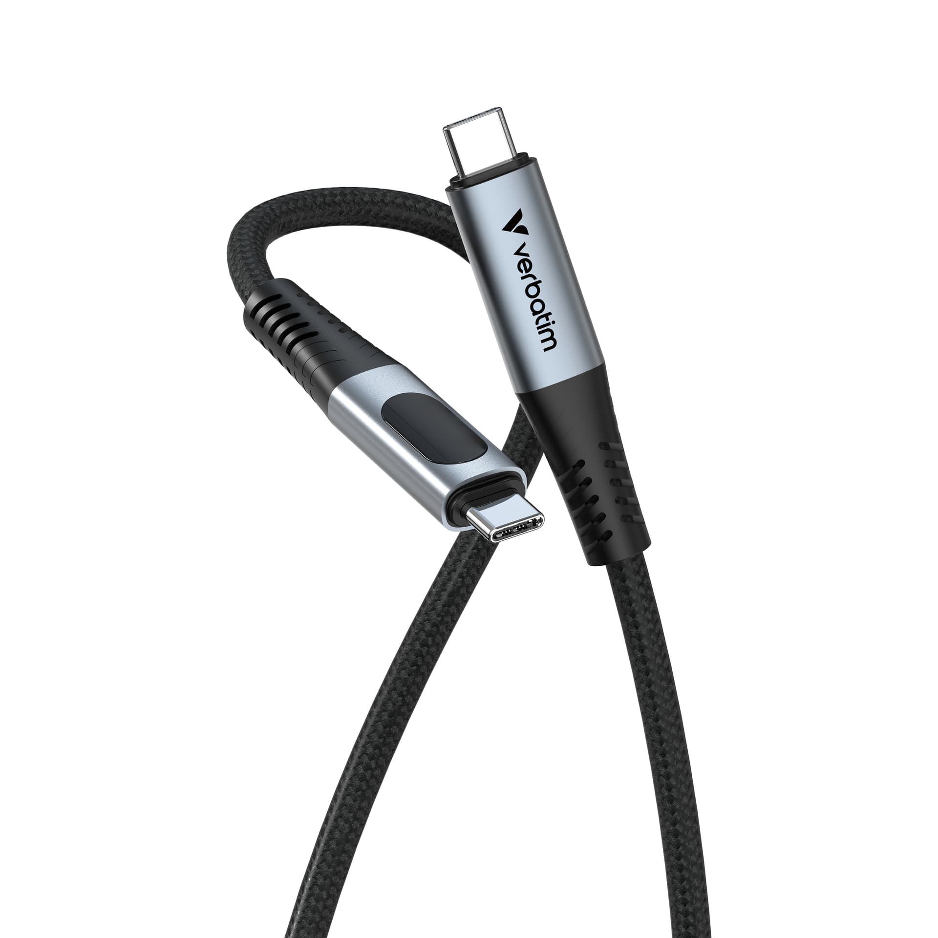 VERBATIM CABO USB-C 100W 480MBPS C/ DISPLAY NYLON BLACK 1.20MT