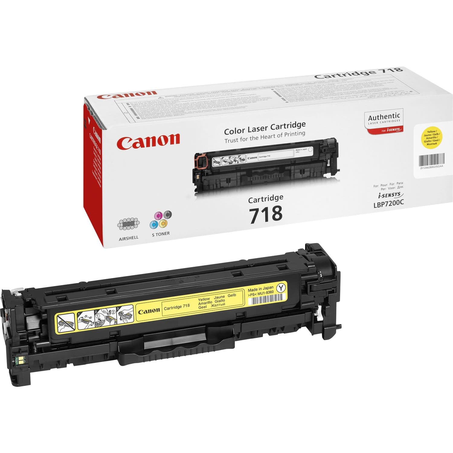CANON 718 toner cartridge yellow standard capacity 2.900 pages 1-pack