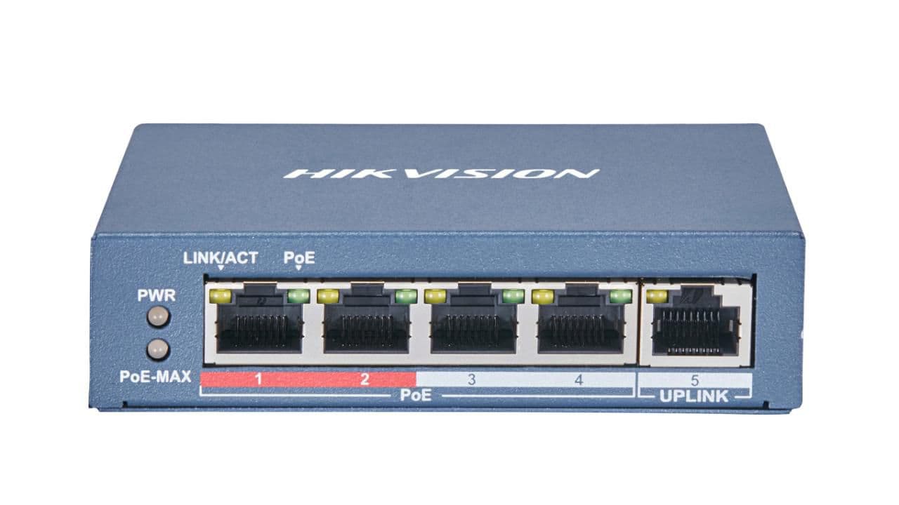 Hikvision DS-3E0105P-E(B) 1 uplink port, PoE power 58W