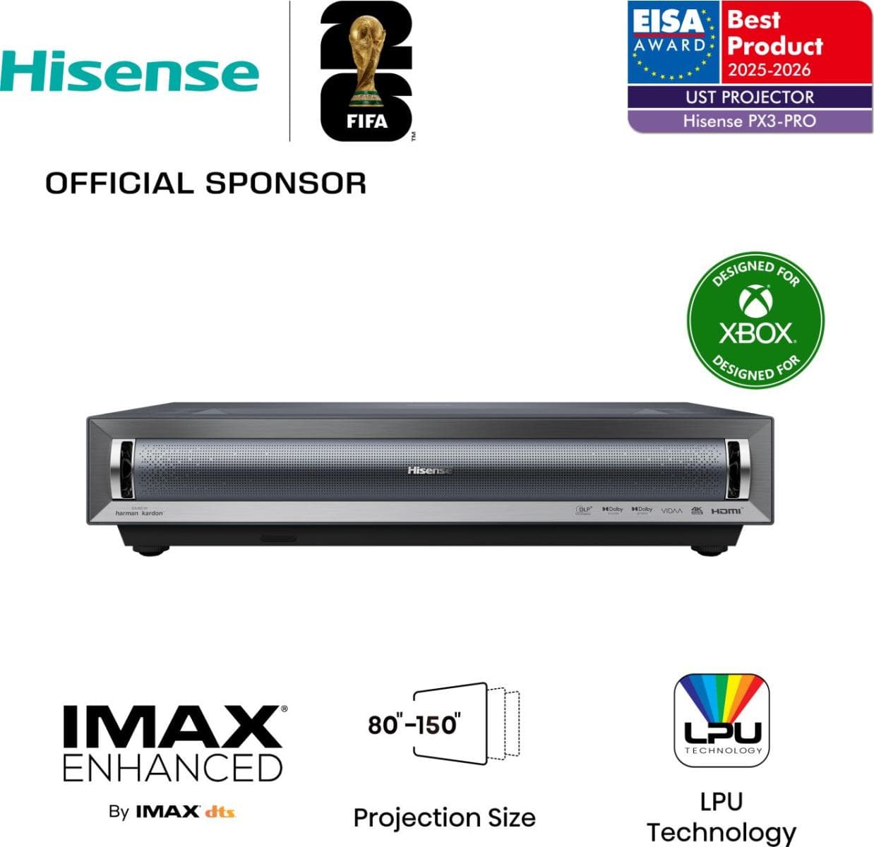 HISENSE LASER CINEMA TV 150" 4K 3000 LUMENS SMART PX3-PRO #PROMO ATÉ 28-08