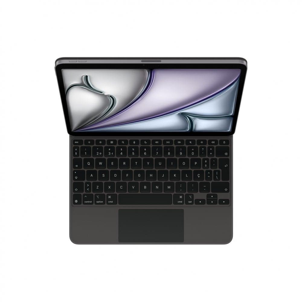 Apple Magic Keyboard - Teclado e pasta de folio - com trackpad - Apple Smart connector - QWERTY - Português - preto - para 10.9-inch iPad Air (4ª geração, 5ª geração), 11-inch iPad Air (M2, M3)