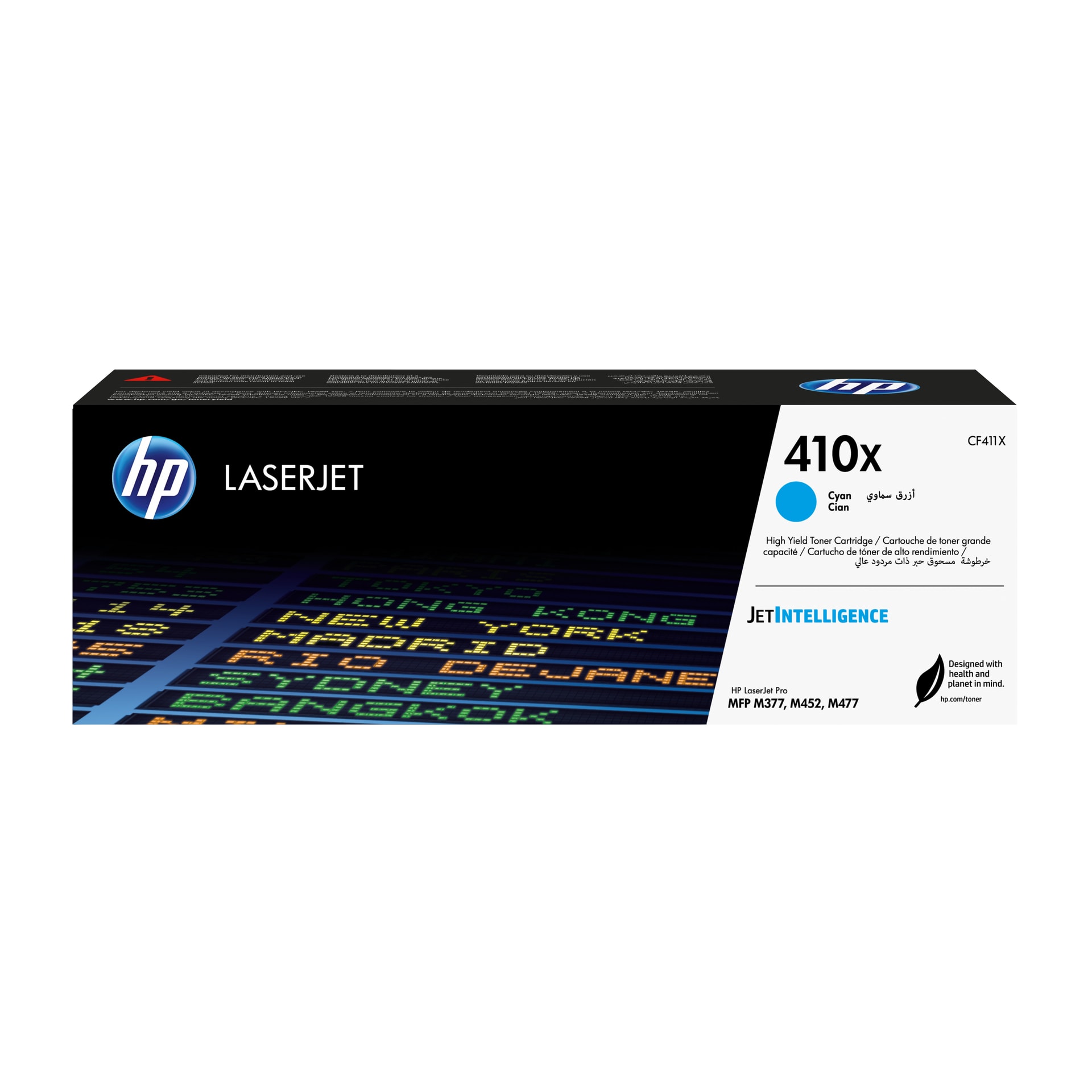 HP Toner LaserJet original 410X ciano de elevado rendimento