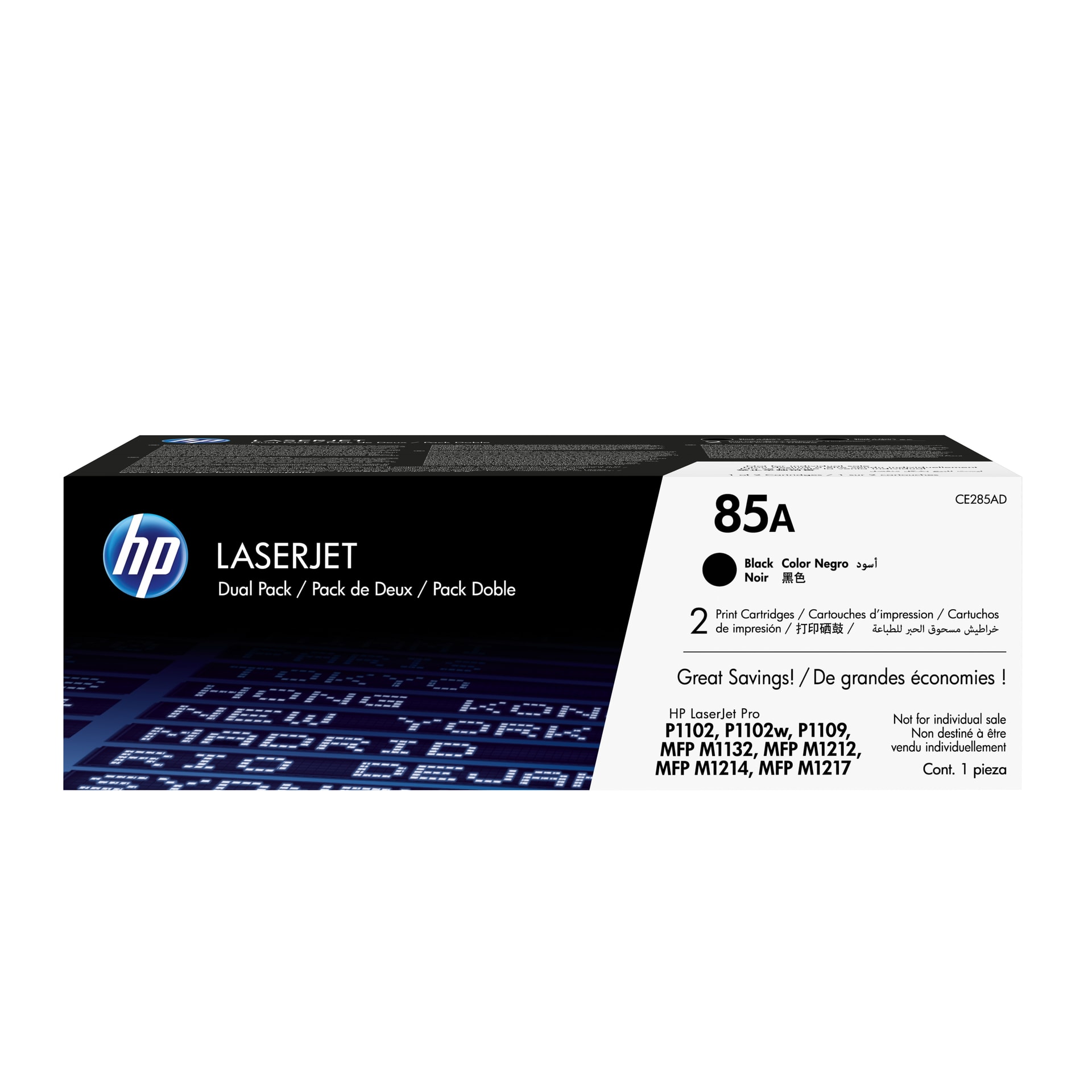 HP Conjunto Duplo de Toner LaserJet Original 85A Preto, imagem 1