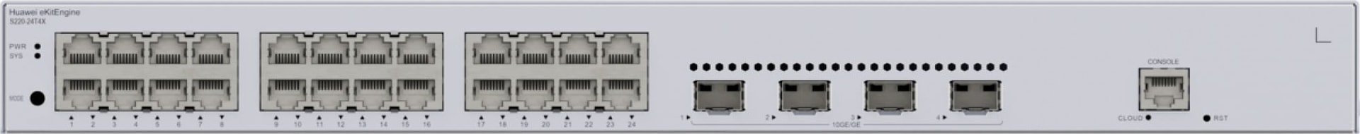 HUAWEI SWITCH S220-24T4X 24 10/100/1000BASE-T PORTS 4 10GE SFP+PORTS #PROMO# — imagem 1