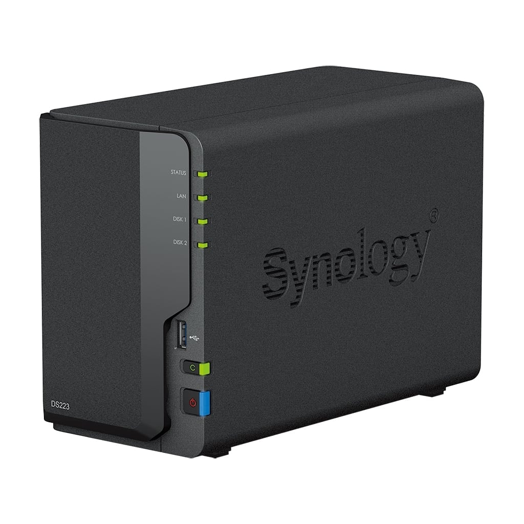 Synology Disk Station DS223 - Servidor NAS - 2 baias - SATA 6Gb/s - RAID (expansão de disco rígido) 0, 1, JBOD - RAM 2 GB - Gigabit Ethernet - iSCSI assistência — imagem 1