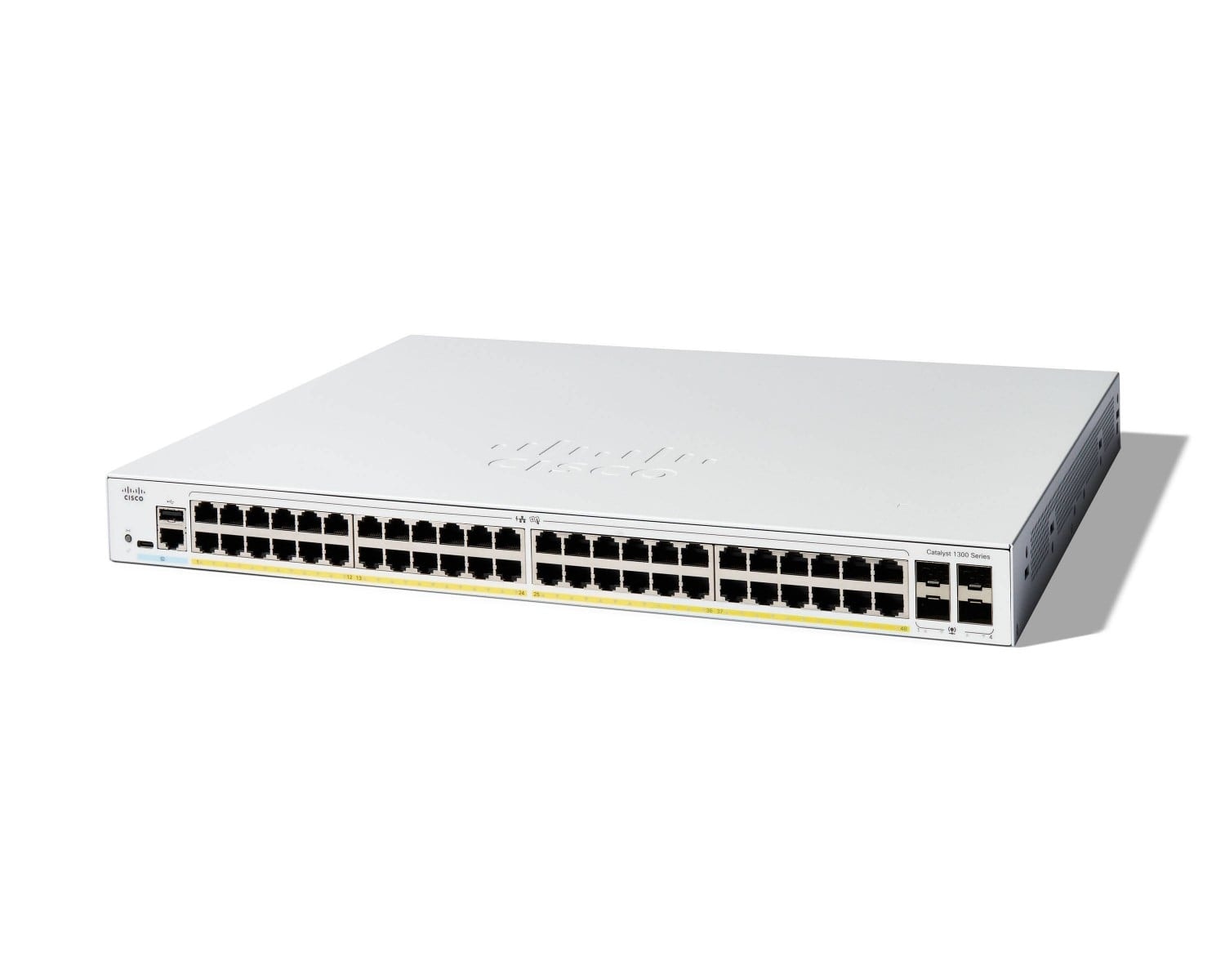 Cisco Catalyst 1300-48P-4G - Interruptor - L3 - Administrado - 48 x 10/100/1000 (PoE+) + 4 x Gigabit SFP - montável em trilho - PoE+ (375 W) — imagem 1