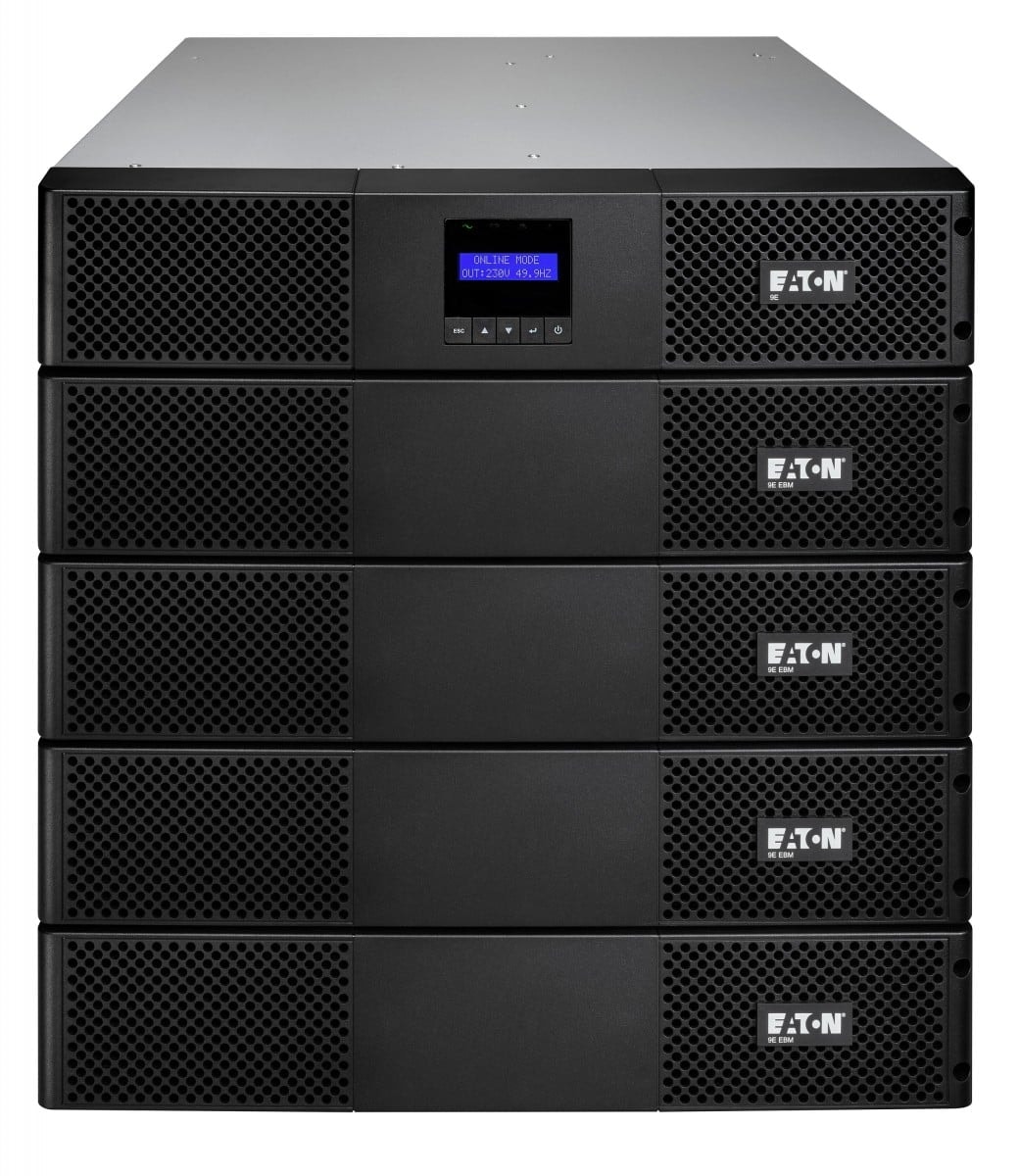 Eaton 9E - UPS (montável em bastidor / externo) - AC 200/220/230/240 V - 1800 watt - 2000 VA - 1 fase - 6 bateria x - ácido de chumbo - 7 Ah - RS-232, USB - conectores de saída: 6 - 2U - 19" - preto — imagem 1