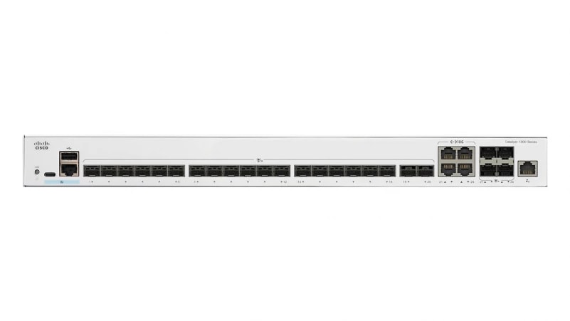 Cisco Catalyst 1300-24XS - Interruptor - L3 - inteligente - 24 x 10GBase-X + 4 x combo 10 Gigabit SFP+/RJ-45 - montável em trilho — imagem 1