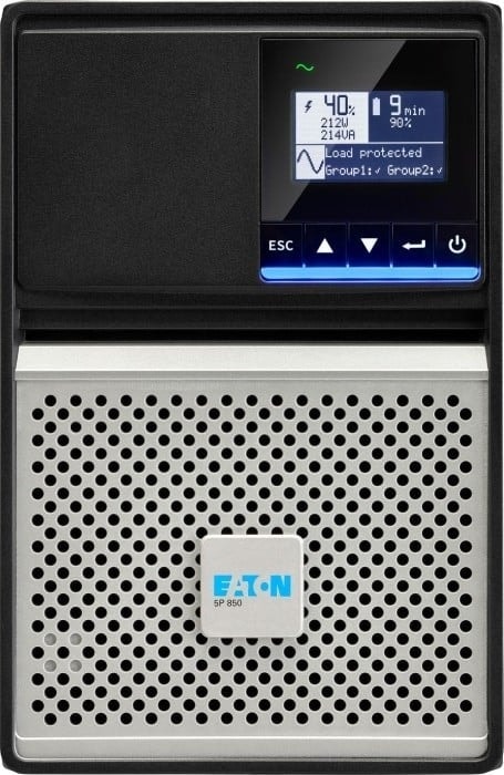 Eaton 5P 850i - Gen 2 - UPS - torre - AC 200/208/220/230/240 V - 680 watt - 850 VA - 1 fase - 7 Ah - RS-232, USB - conectores de saída: 6 - preto/prata — imagem 1