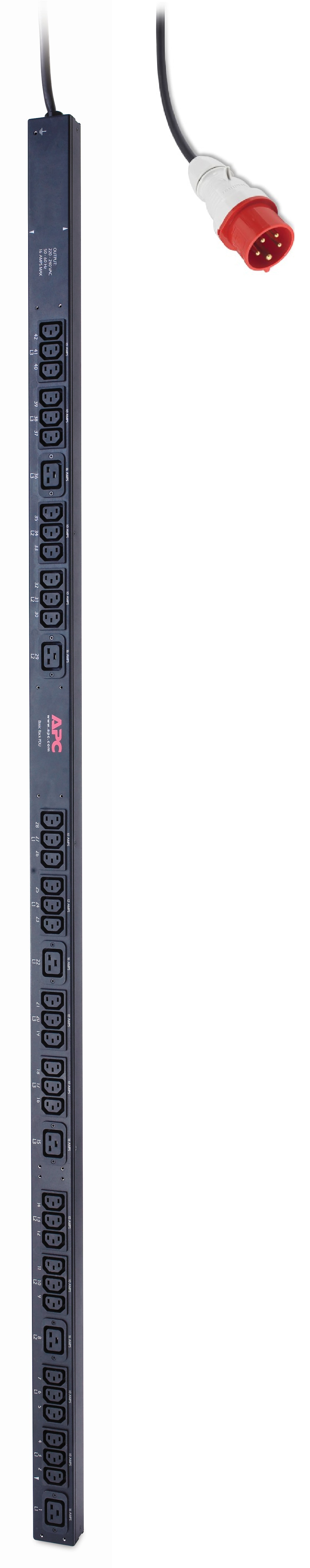 APC Rack PDU, Basic, Zero U, 11 kW, 230V, (36) C13 & (6) C19 — imagem 1