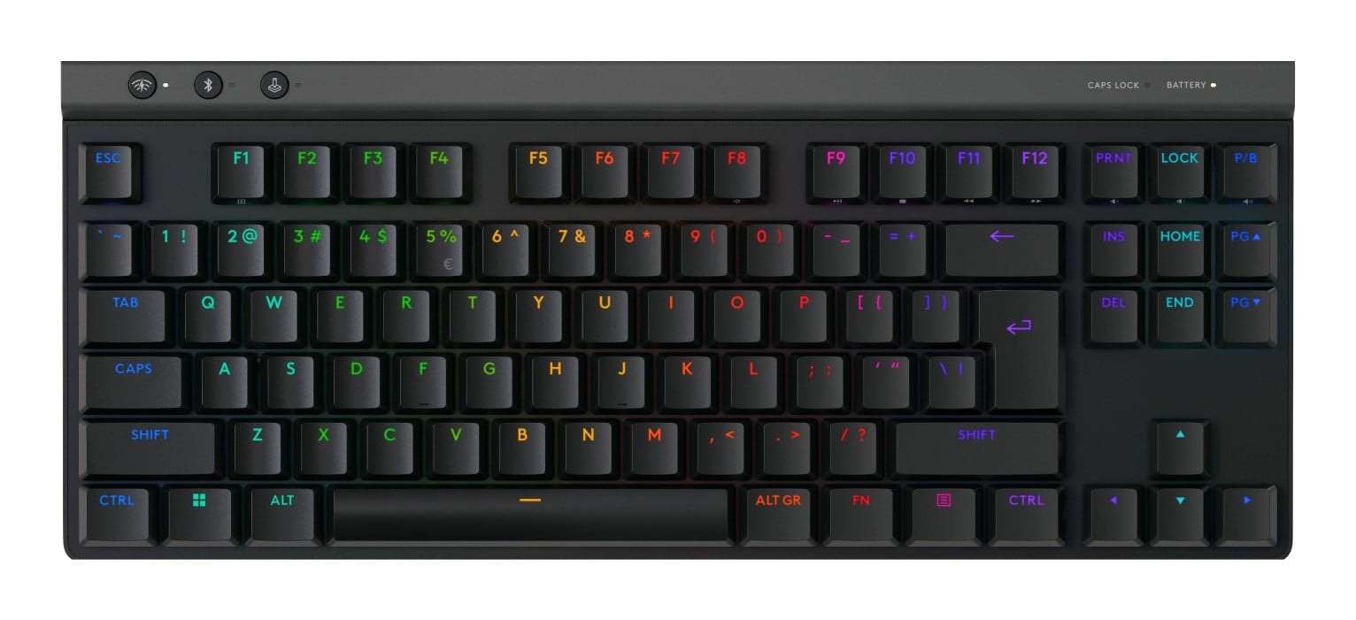 Logitech G G515 - Teclado - LIGHTSPEED - TKL - luz traseira - sem fios - 2.4 GHz, Bluetooth, USB - QWERTY - Padrão internacional americano - interruptor: GL Tactile - preto — imagem 1