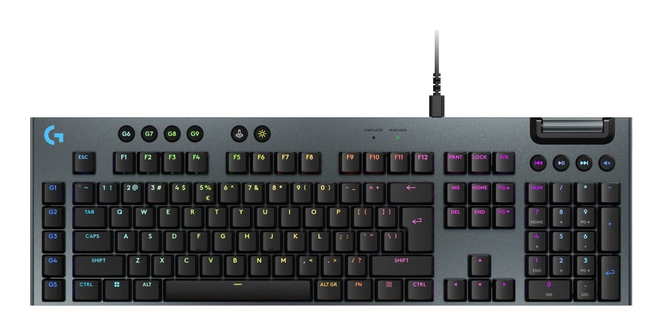 Logitech G G915 X - Teclado - luz traseira - USB - QWERTY - Padrão internacional americano - interruptor: GL Tactile - preto — imagem 1