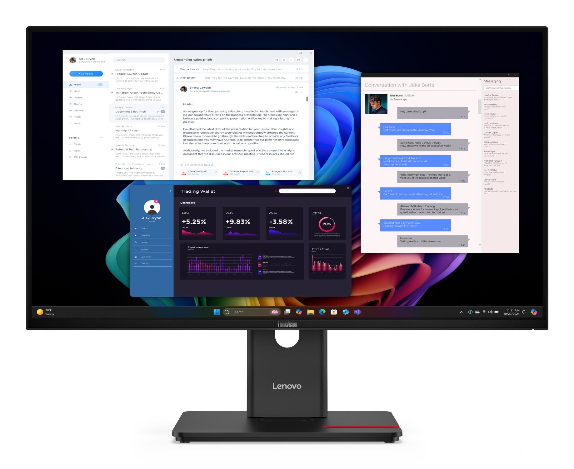 Lenovo ThinkVision T27UD-40 Monitor — imagem 1