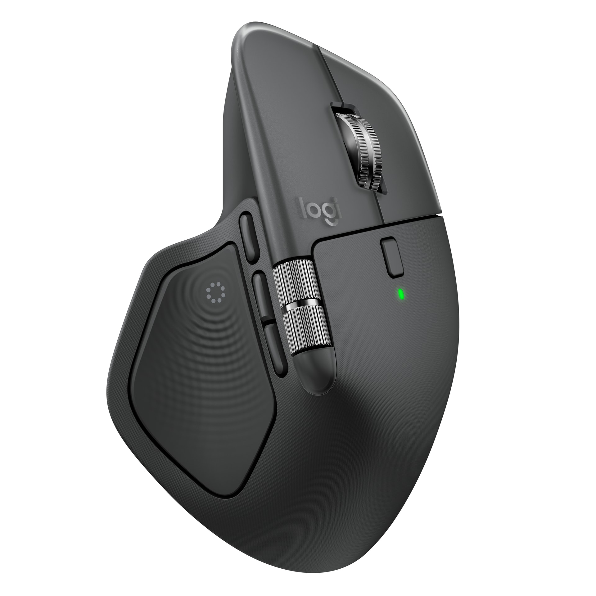 Logitech MX Master 4, rato ergonómico sem fios com feedback tátil de desempenho avançado, deslocamento ultrarrápido, carregamento por USB-C , Bluetooth, Windows, MacOS - cinzento claro — imagem 1