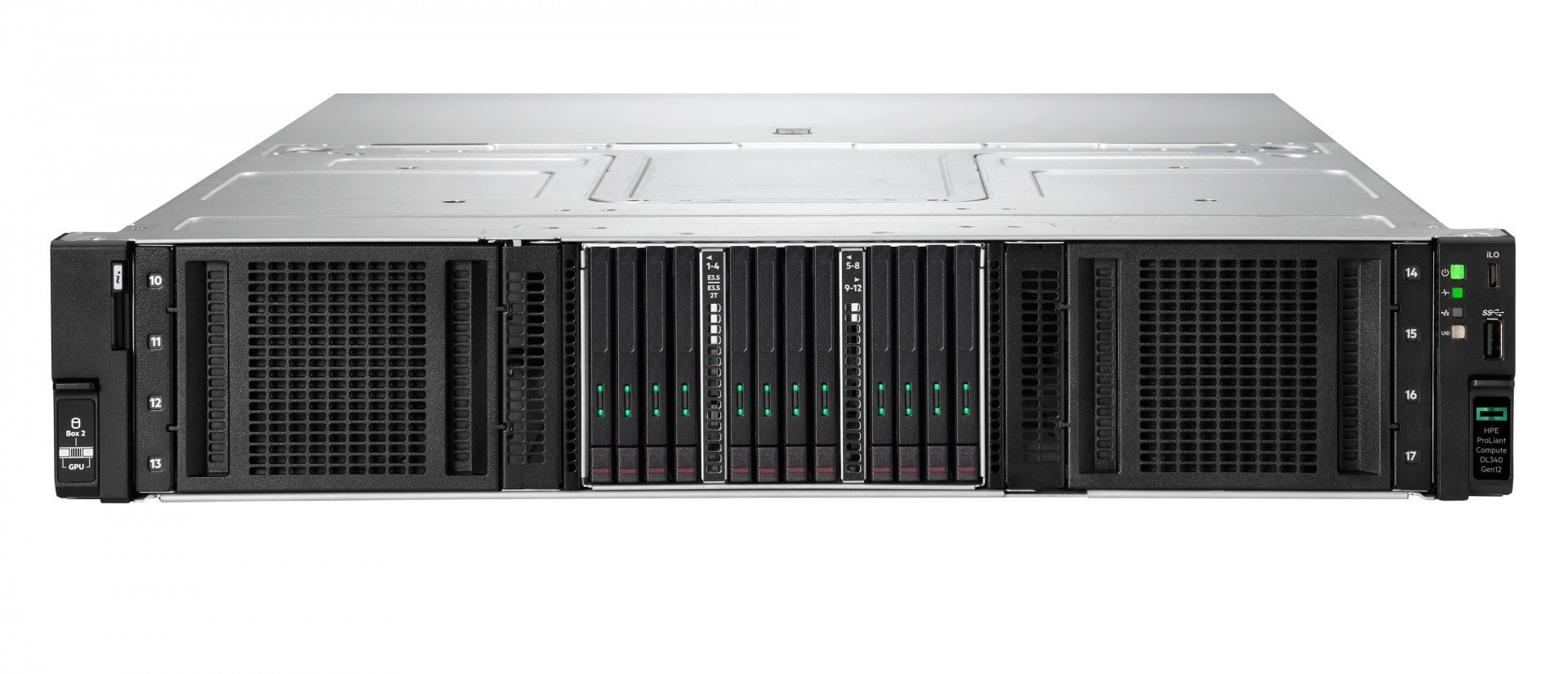 HPE ProLiant Compute DL340 Gen12 - Servidor - montável em bastidor 2U - 1 via - 1 x Xeon 6505P / até 4.1 GHz - RAM 64 GB - SATA/SAS/NVMe - hot-swap (permuta) 2.5" compartimento(s) - SSD 2 x 480 GB - monitor: nenhum
