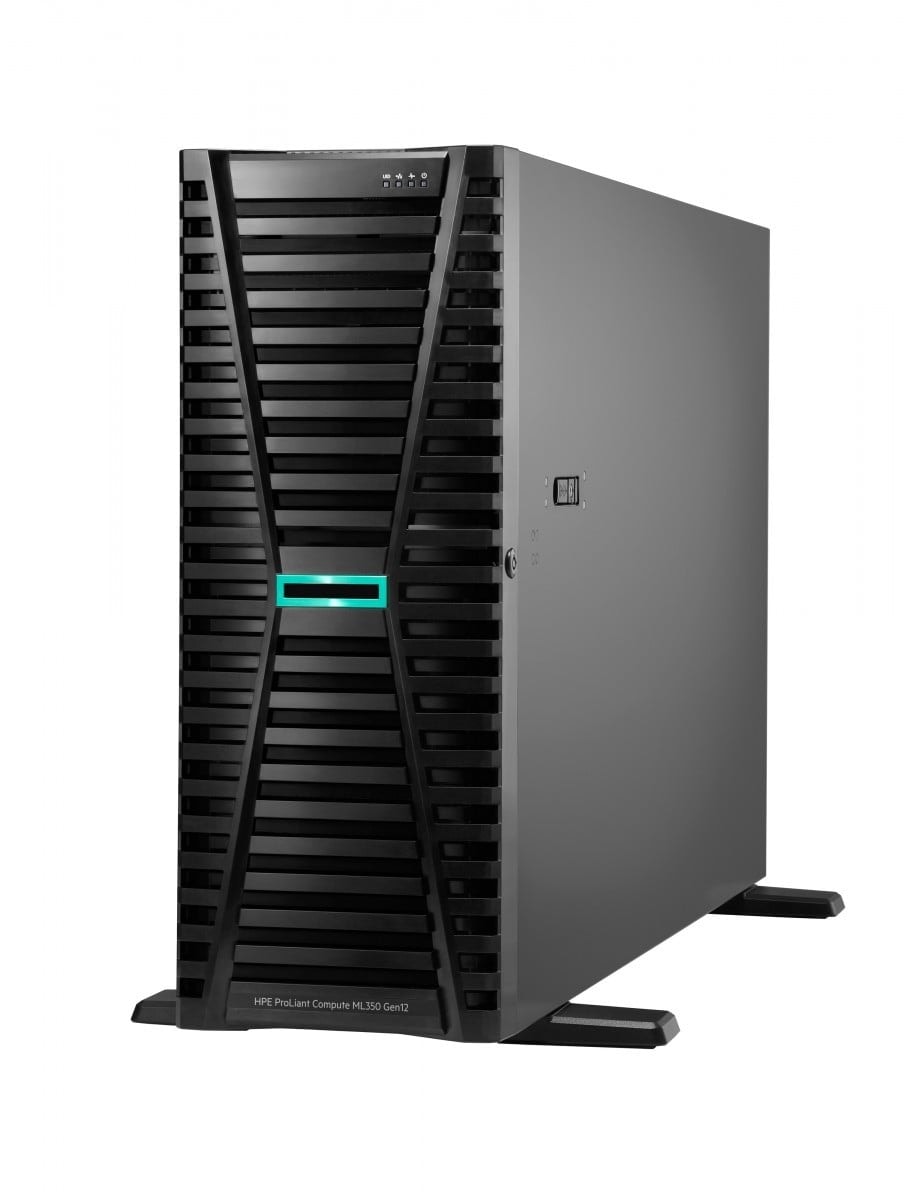 HPE ProLiant Compute ML350 Gen12 - Servidor - torre 4U - 2-way - 1 x Xeon 6505P / até 4.1 GHz - RAM 64 GB - SATA/SAS/NVMe - hot-swap (permuta) 2.5" compartimento(s) - SSD 2 x 960 GB - monitor: nenhum