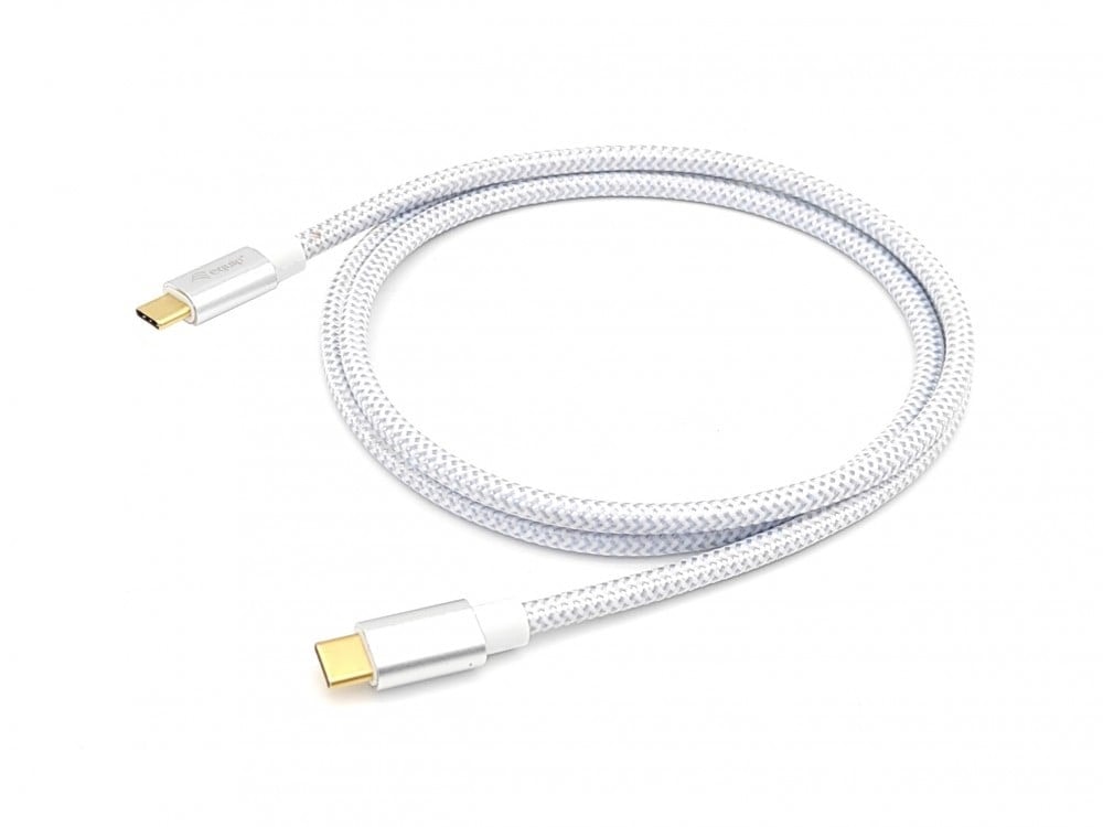 EQUIP CABO USB 3.2 GEN 2 C TO C CABLE M/M 10G TRANSFER 5A 100W 1.0MT WHITE — imagem 1