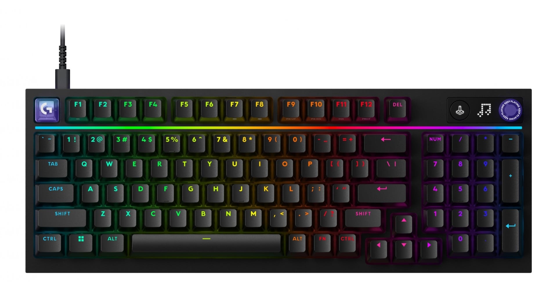 Logitech G G316 X 98 - Teclado - 98% - luz traseira - USB - QWERTY - Inglês Internacional - interruptor: Tactile - preto - Layout Inglês, imagem 1