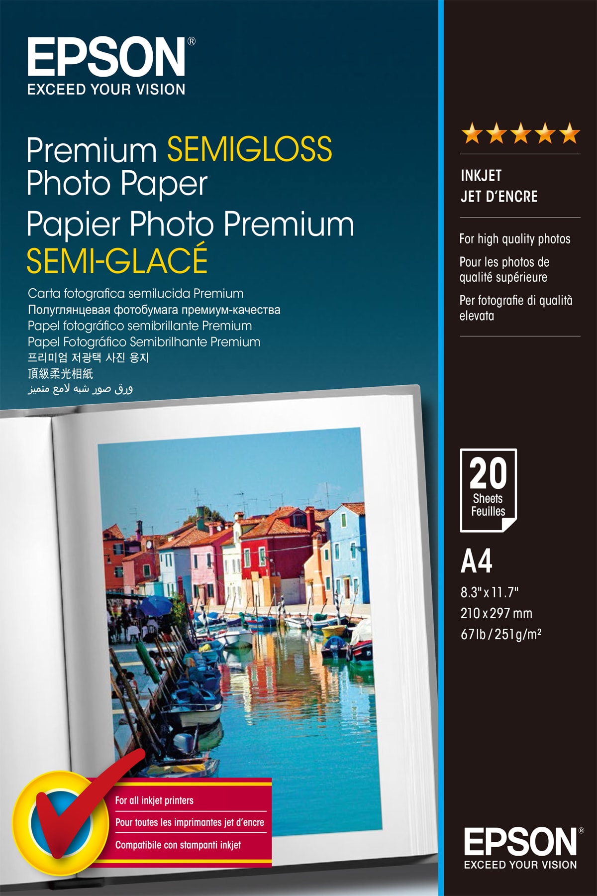 Epson Premium Semi-Gloss Photo Paper - A4 - 20 Folhas — imagem 1