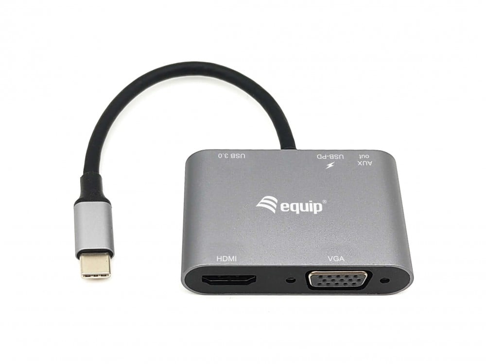 EQUIP LIFE DOCK USB-C 1xHDMI 4K 1xVGA 1xUSB3.0 PD 100W #PROMO# — imagem 1